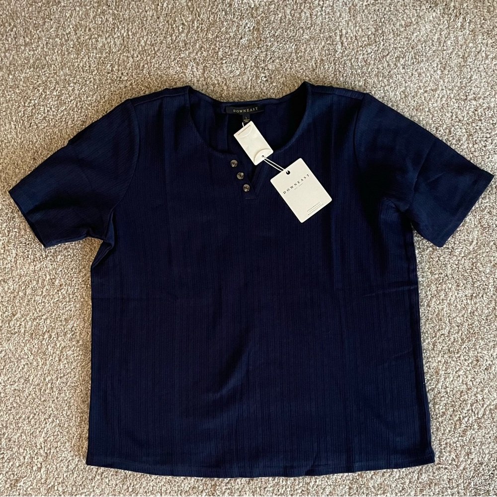 Downeast Hadley Henley Top. New with Tags.